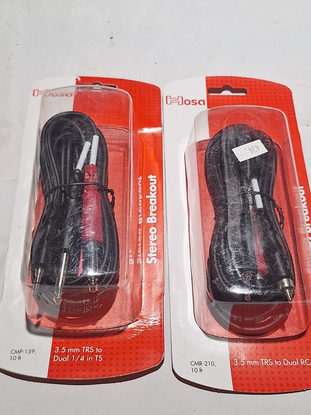 Hosa CMP-159 CMR-210 10ft Audio Cable Lot 3.5mm to Dual 1/4" TS RCA New
